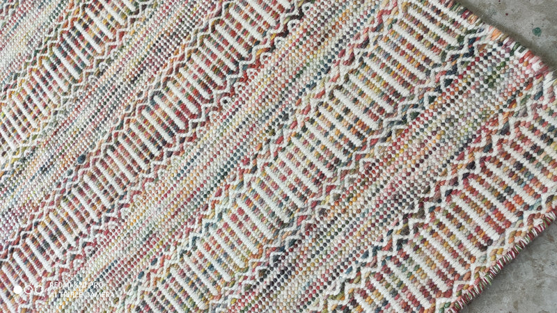 Felipe Rose 6.9x9.3 Multi-Colored Handwoven Durrie | Banana Manor Rug Company