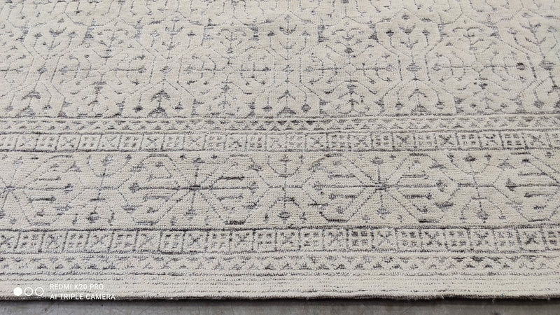 Timmy Lupus 9x12 Hand-knotted Ivory and Grey Rug | Banana Manor Rug Company