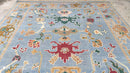 Leah 8x10 Light Blue Hand-Knotted Oushak Rug