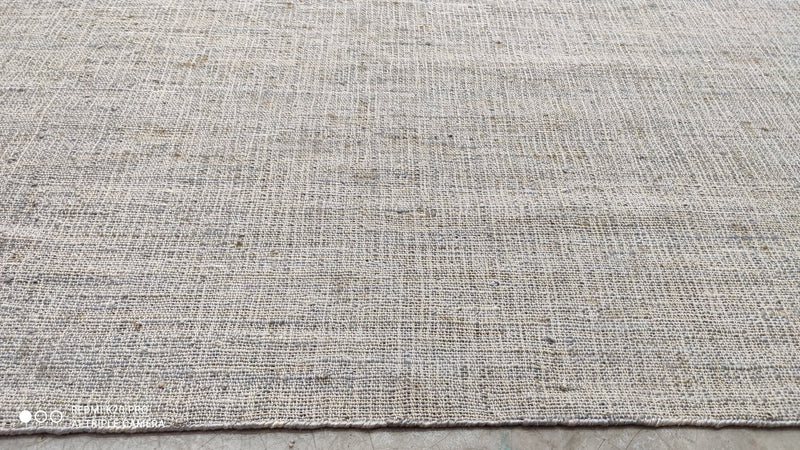 Jane Margolis 8x10 Handwoven Silver Jute Rug | Banana Manor Rug Company