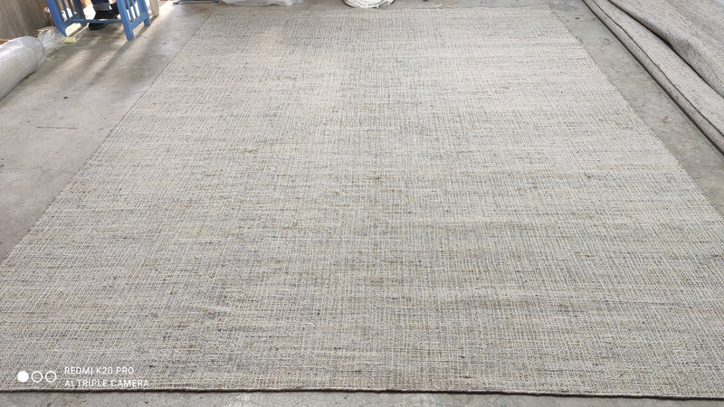 Jane Margolis 8x10 Handwoven Silver Jute Rug | Banana Manor Rug Company