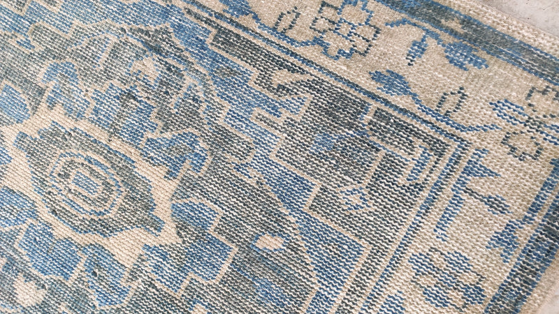 Sloane 5x5.6 Hand-Knotted Blue Oushak Rug