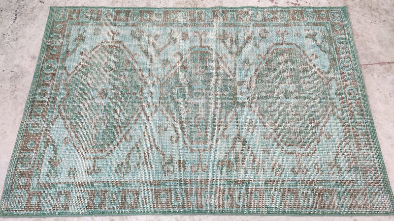 Tatum 4x6 Hand-Knotted Light Green Oushak Rug