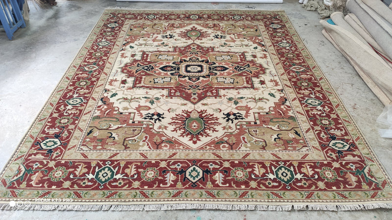 Morgan Mannon 8x10 Rust and Cream Oushak Rug