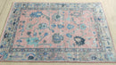 Scarlette 4x6 Pink and Beige Hand-Knotted Bamboo Silk Oushak Rug
