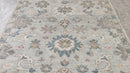 Genevieve 6x8.9  Light Grey and Brown Hand-Knotted Oushak Rug