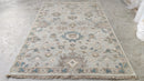 Genevieve 6x8.9  Light Grey and Brown Hand-Knotted Oushak Rug