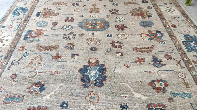 Juniper 10x14 Grey Hand-Knotted Oushak Rug