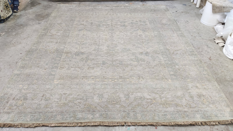 Grace 8x10 Grey and Silver Hand-Knotted Oushak Rug | Banana Manor Rug Company