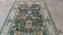 Magnolia 5x8.3 Green and Ivory Hand-Knotted Oushak Rug