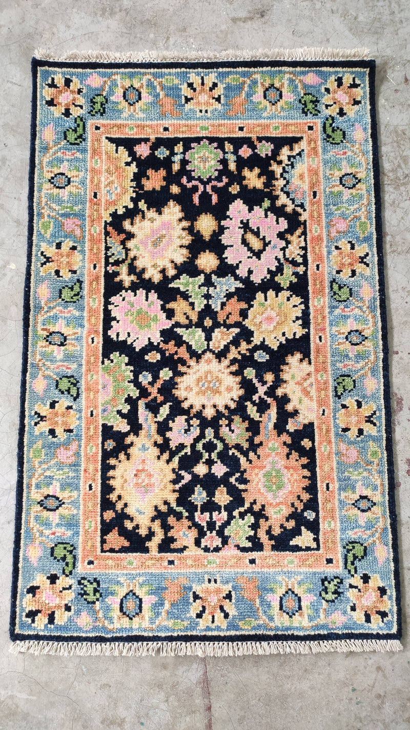 Diora Baird 2.6x4 Blue Hand-Knotted Oushak Rug | Banana Manor Rug Company