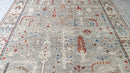 Diamond 8x10 Grey and Ivory Hand-Knotted Oushak Rug | Banana Manor Rug Company