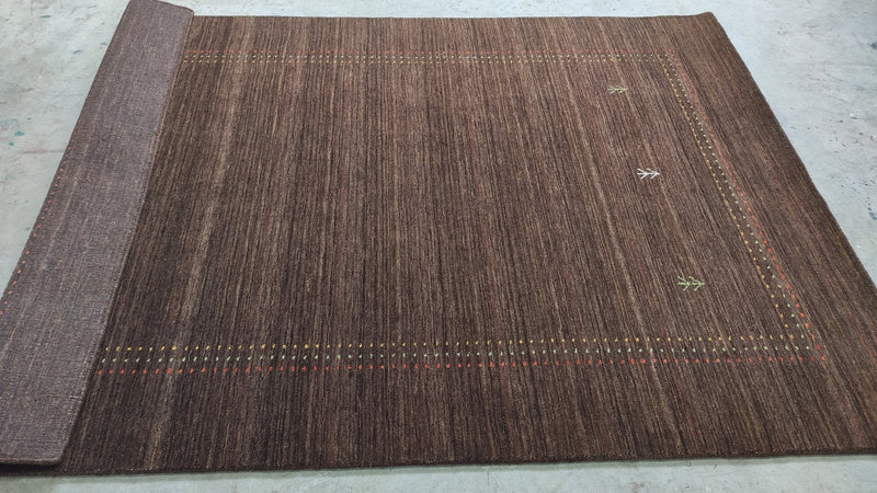 5x7 Brown Handwoven Gabbeh Rug | Banana Manor Rug Factory Outlet