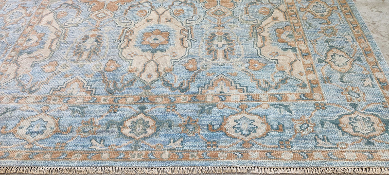 Nancy Lancaster Light Blue Hand-Knotted Oushak Rug 8.3x10 | Banana Manor Rug Company