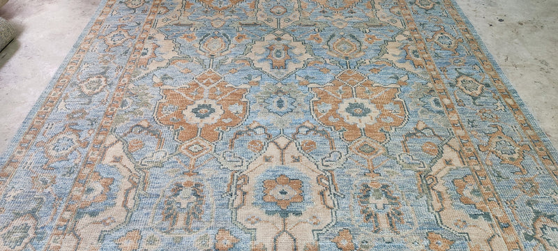 Nancy Lancaster Light Blue Hand-Knotted Oushak Rug 8.3x10 | Banana Manor Rug Company