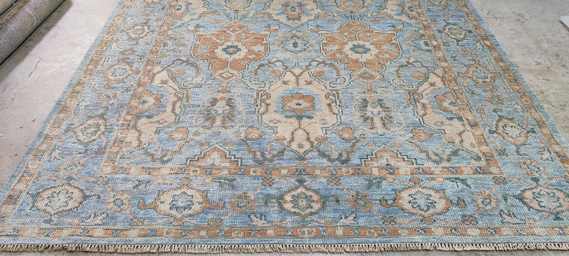 Nancy Lancaster Light Blue Hand-Knotted Oushak Rug 8.3x10 | Banana Manor Rug Company