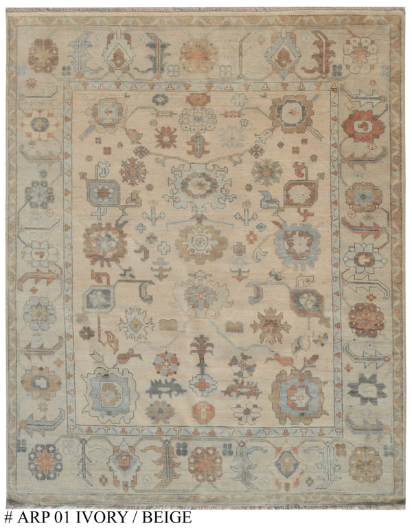 Oushak-Indo Persian Hand Knotted Rug-Assorted 8'x10'