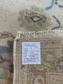 Mary Makhatho 4x6 Hand-Knotted Oushak Rug Ivory and Green