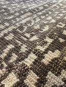 Steve Rubell 9x11.9 Brown and Ivory Hand-Knotted Modern Rug