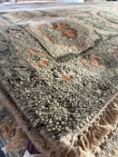 Rose Byrne 8.3x10 Hand-Knotted Oushak Rug Grey and Ivory