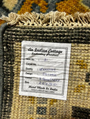 Ariel 2.6x14 Dark Grey and Ivory Hand-Knotted Oushak Runner Rug