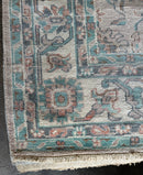 Jill Johnson 8.3x10.3 Light Pink and Ivory Hand-Knotted Oushak Rug