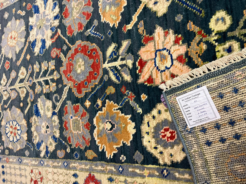 Renate Reinsve 4x6 Dark Green Hand-Knotted Oushak Rug | Banana Manor Rug Company