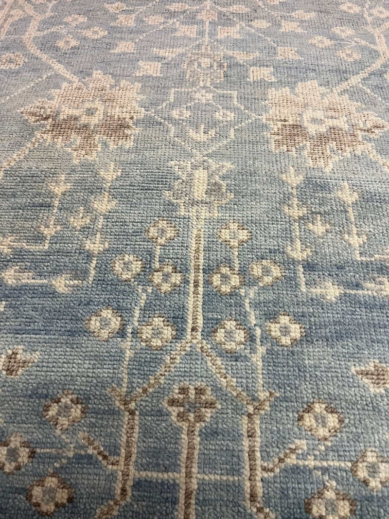 Catherine Deneuve 4x6 Light Blue Hand-Knotted Oushak Rug | Banana Manor Rug Company