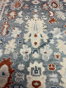 Georgiana 4x6 Blue and Grey Hand-Knotted Bamboo Silk Oushak Rug | Banana Manor Rug Company