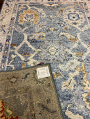 Athena 4x6 Blue Hand-Knotted Bamboo Silk Oushak Rug | Banana Manor Rug Company