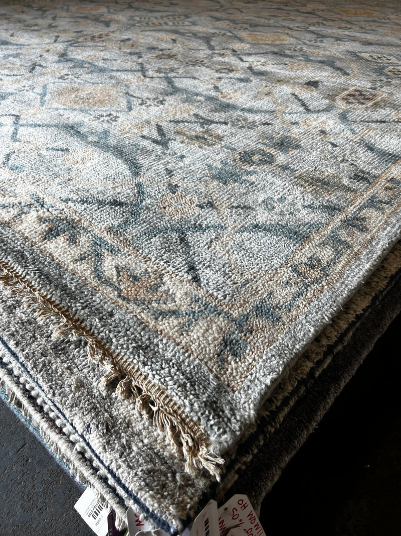 Ida Elise Broch 10x14 Sky Blue Hand-Knotted Oushak Rug | Banana Manor Rug Company