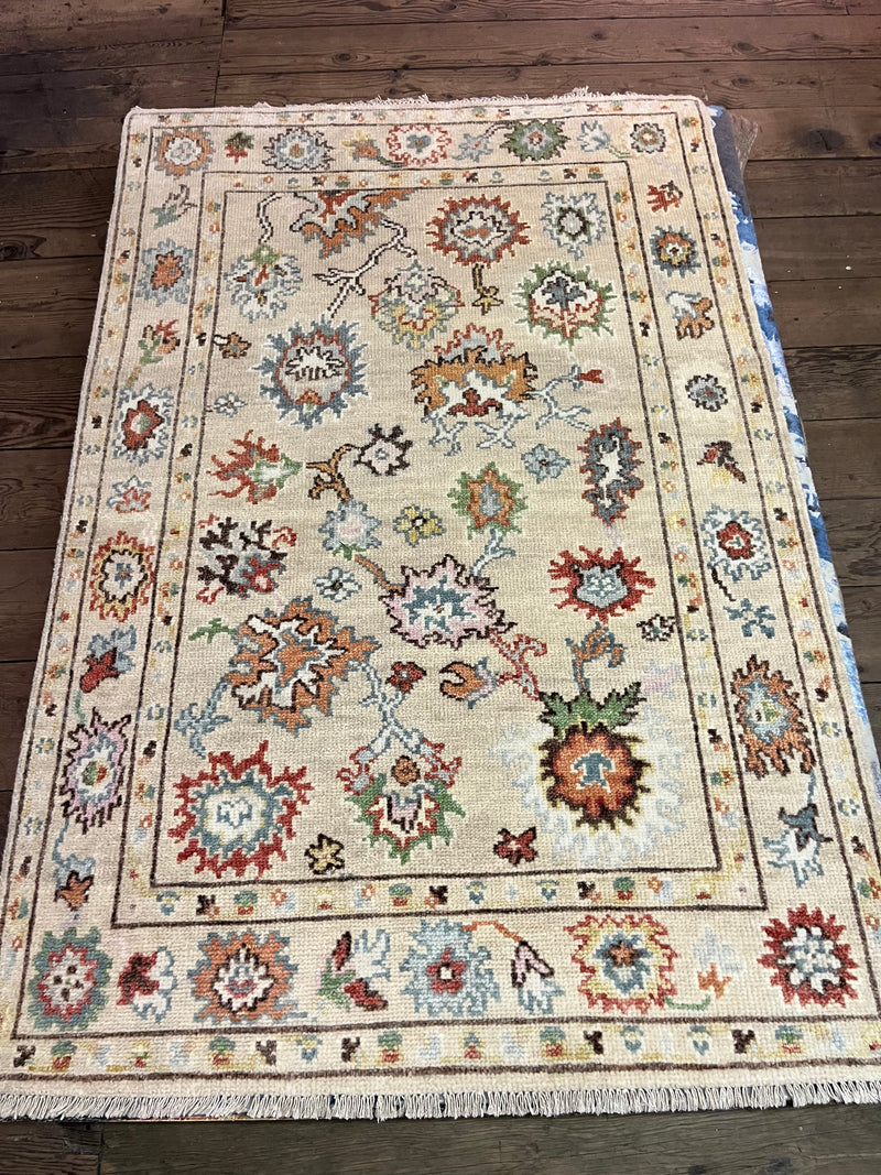 Laura 4x6 Hand Knotted Oushak | Banana Manor Rug Company