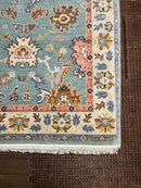 Lize Feryn 5x7 Light Green and Ivory Hand-Knotted Oushak Rug | Banana Manor Rug Company