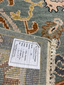 Lize Feryn 5x7 Light Green and Ivory Hand-Knotted Oushak Rug | Banana Manor Rug Company