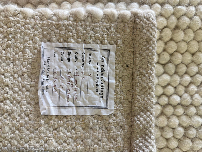 Ernesto Handwoven Ivory Goti Rug (Multiple Sizes)