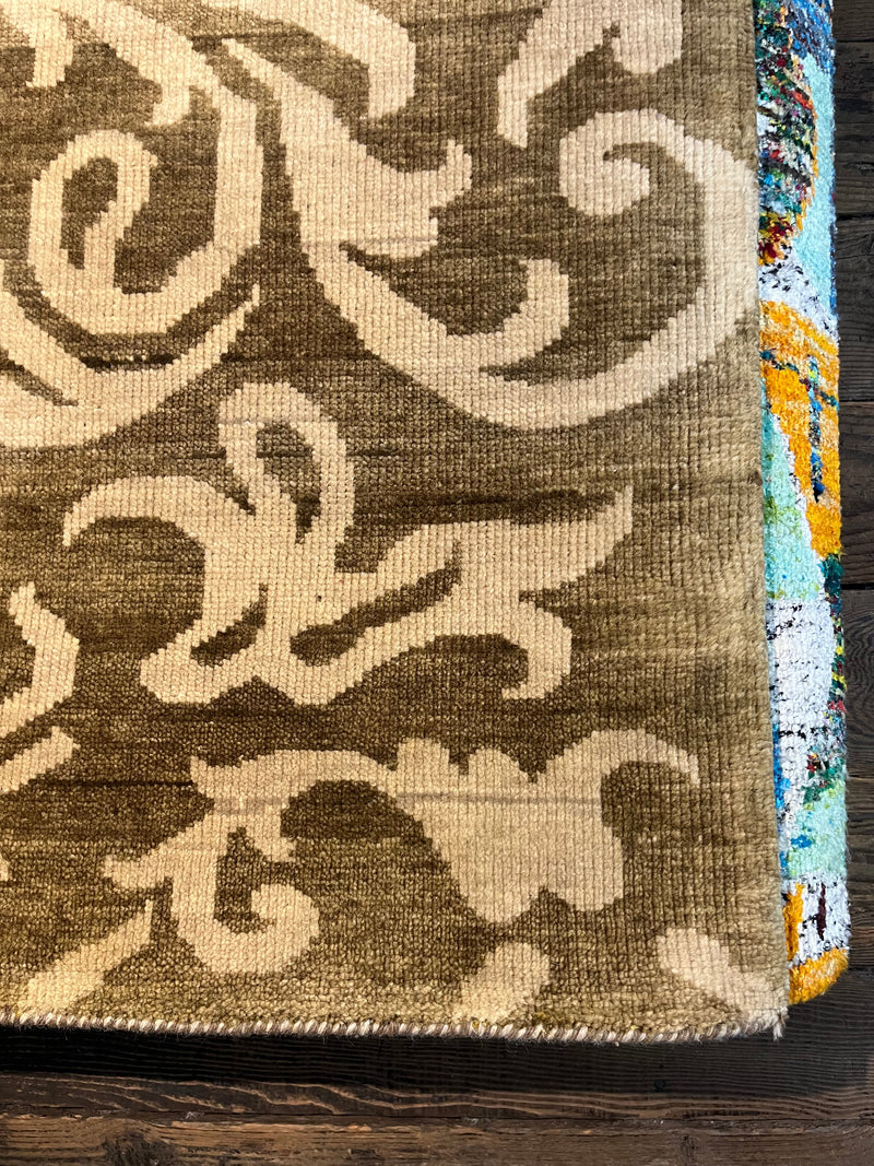 Opal 5x8 Brown and Beige Floral Rug | Banana Manor Rug Company