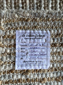 Hulka Handwoven 8.3x10.3 White and Natural Striped Jute & Wool Rug CLEARANCE