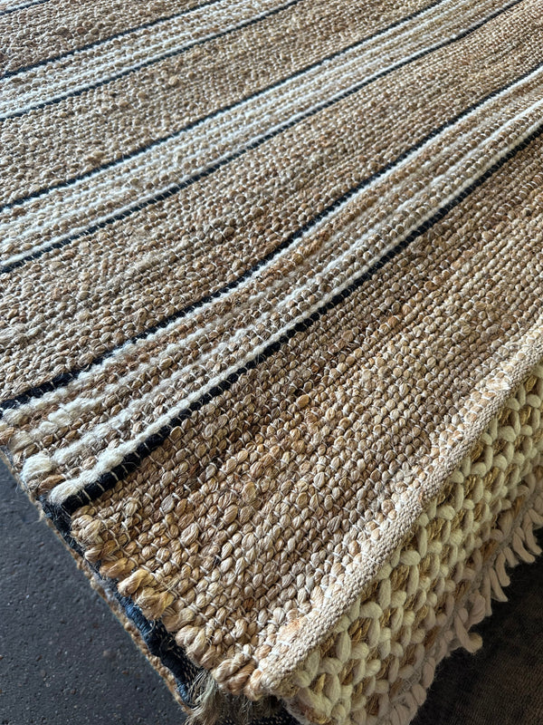 Count Basie Handwoven Striped Natural Jute Rug (Multiple Sizes) CLEARANCE