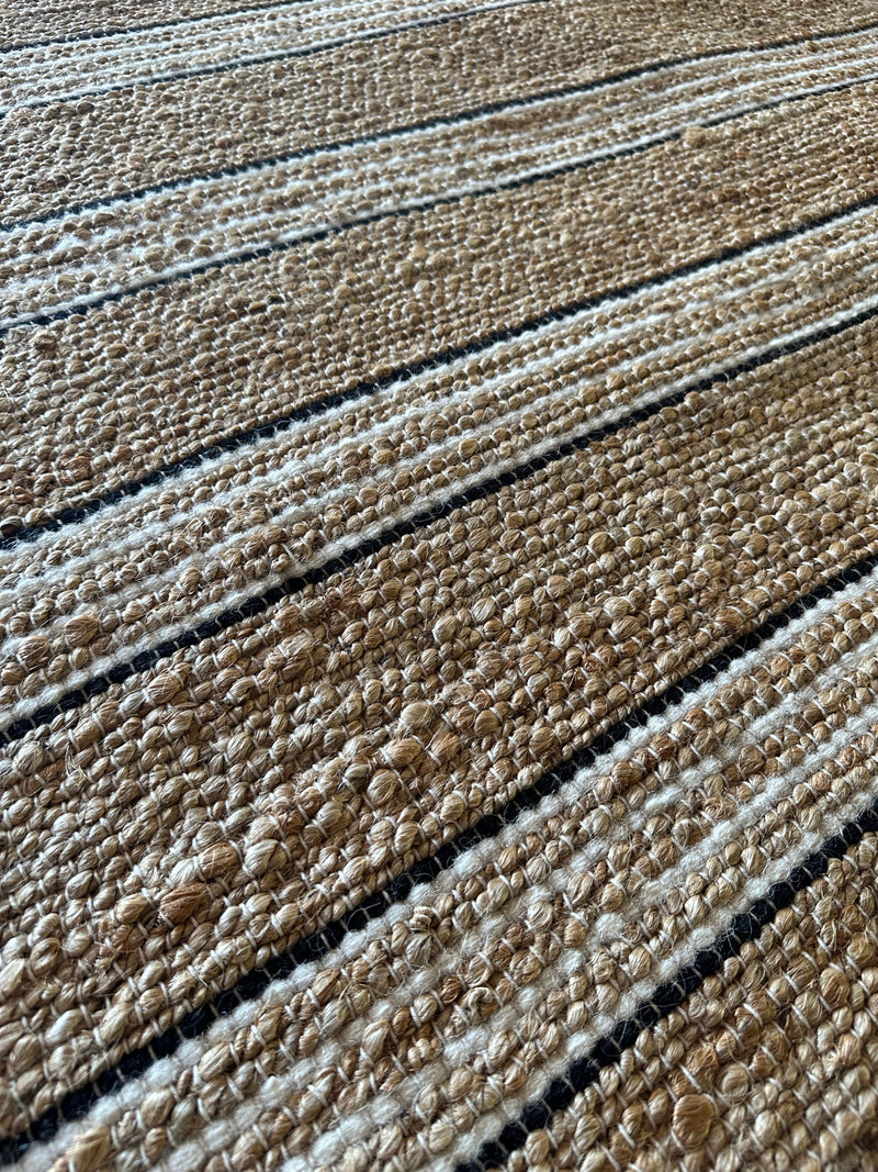 Count Basie Handwoven Striped Natural Jute Rug (Multiple Sizes) CLEARANCE