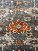 Daniella 9x12 Grey and Light Blue Hand-Knotted Oushak Rug