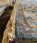 Daniella 9x12 Grey and Light Blue Hand-Knotted Oushak Rug