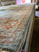 Daniella 9x12 Grey and Light Blue Hand-Knotted Oushak Rug