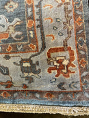 Daniella 9x12 Grey and Light Blue Hand-Knotted Oushak Rug