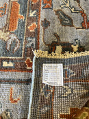 Daniella 9x12 Grey and Light Blue Hand-Knotted Oushak Rug