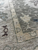 "Lara" Beige and Light Grey Hand-Knotted Oushak Sample 8x10 | Banana Manor Rug Company
