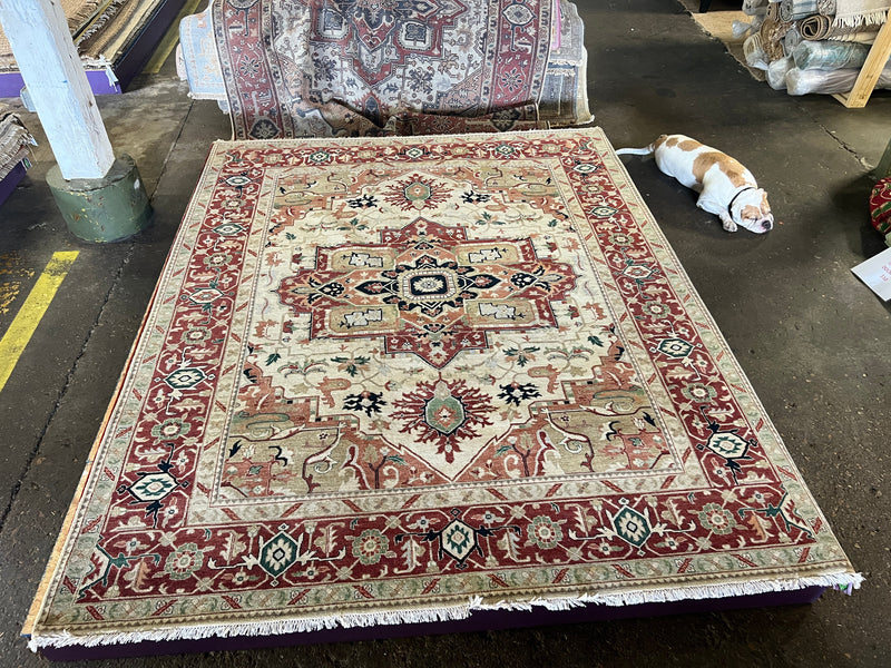 Morgan Mannon 8x10 Rust and Cream Oushak Rug