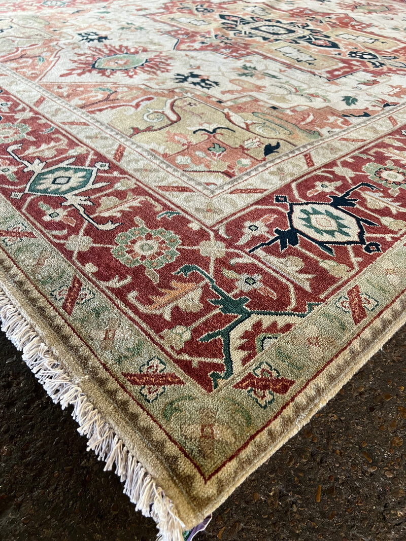 Morgan Mannon 8x10 Rust and Cream Oushak Rug