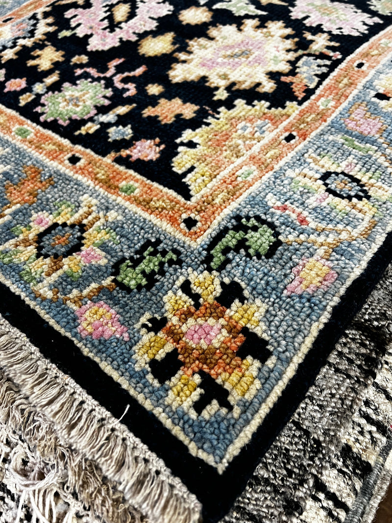 Diora Baird 2.6x4 Blue Hand-Knotted Oushak Rug | Banana Manor Rug Company