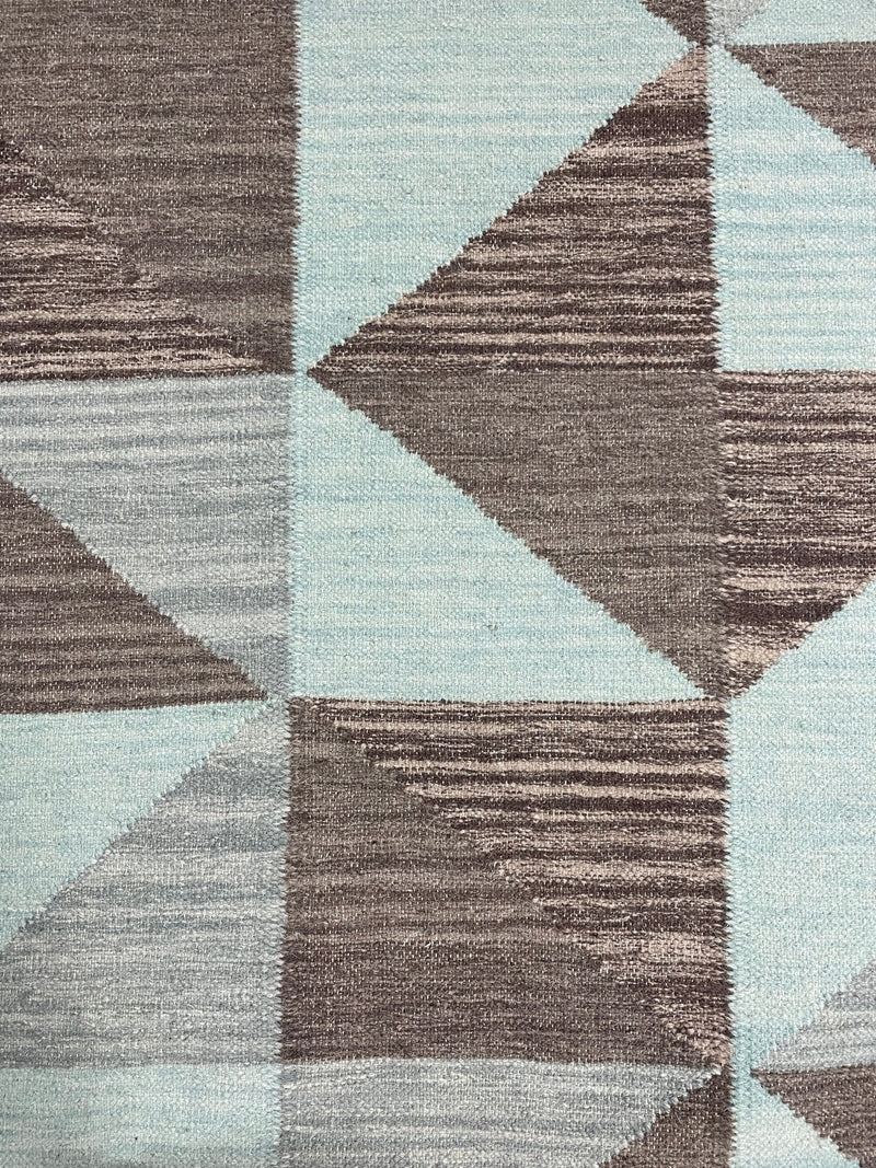 Abstract Modern 8x10.6 Handwoven Durrie Rug | Banana Manor Rug Company