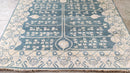 Ada 6x9 Blue and Ivory Hand-Knotted Oushak Rug | Banana Manor Rug Company